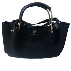 TikTok Viral House of Harlow 1960 Black Suede Top Handle Luxe Sachel